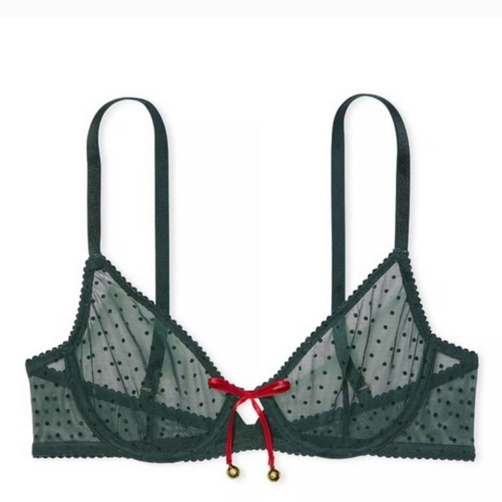 Victoria's Secret | Very Sexy Jingle Bells Mesh Unlined Demi Bra 32B